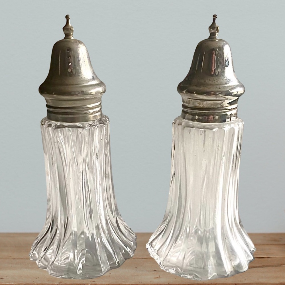 Gorgeous vintage Shannon crystal salt and pepper shakers